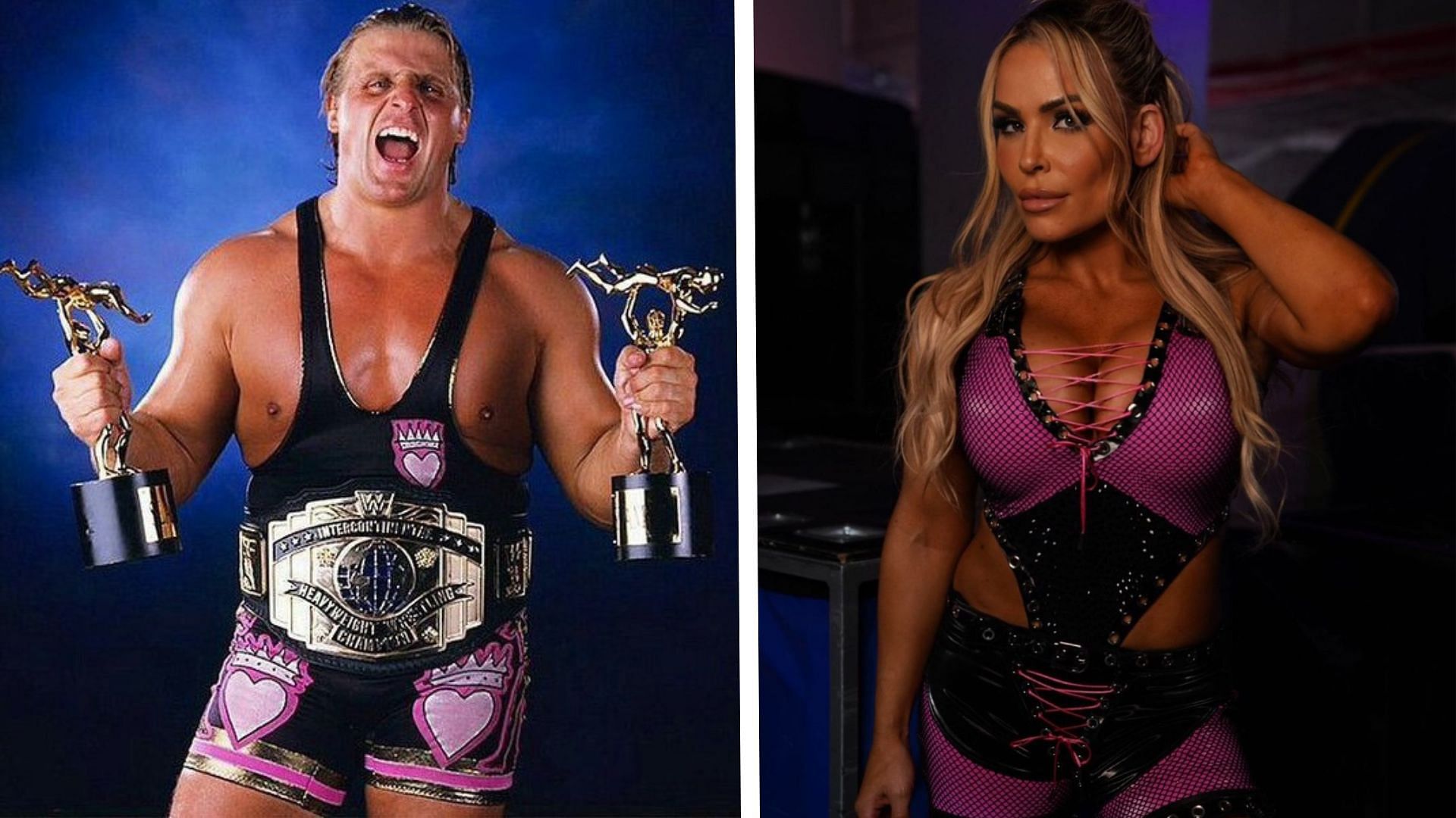 A comparison with Owen Hart and Natalya's gear